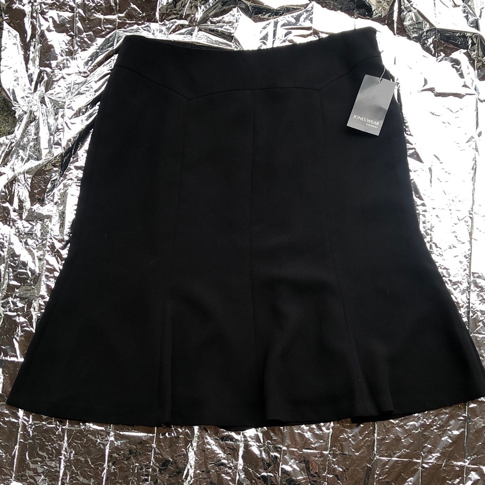 NWT Elegant Black A-Line Skirt, Size 12